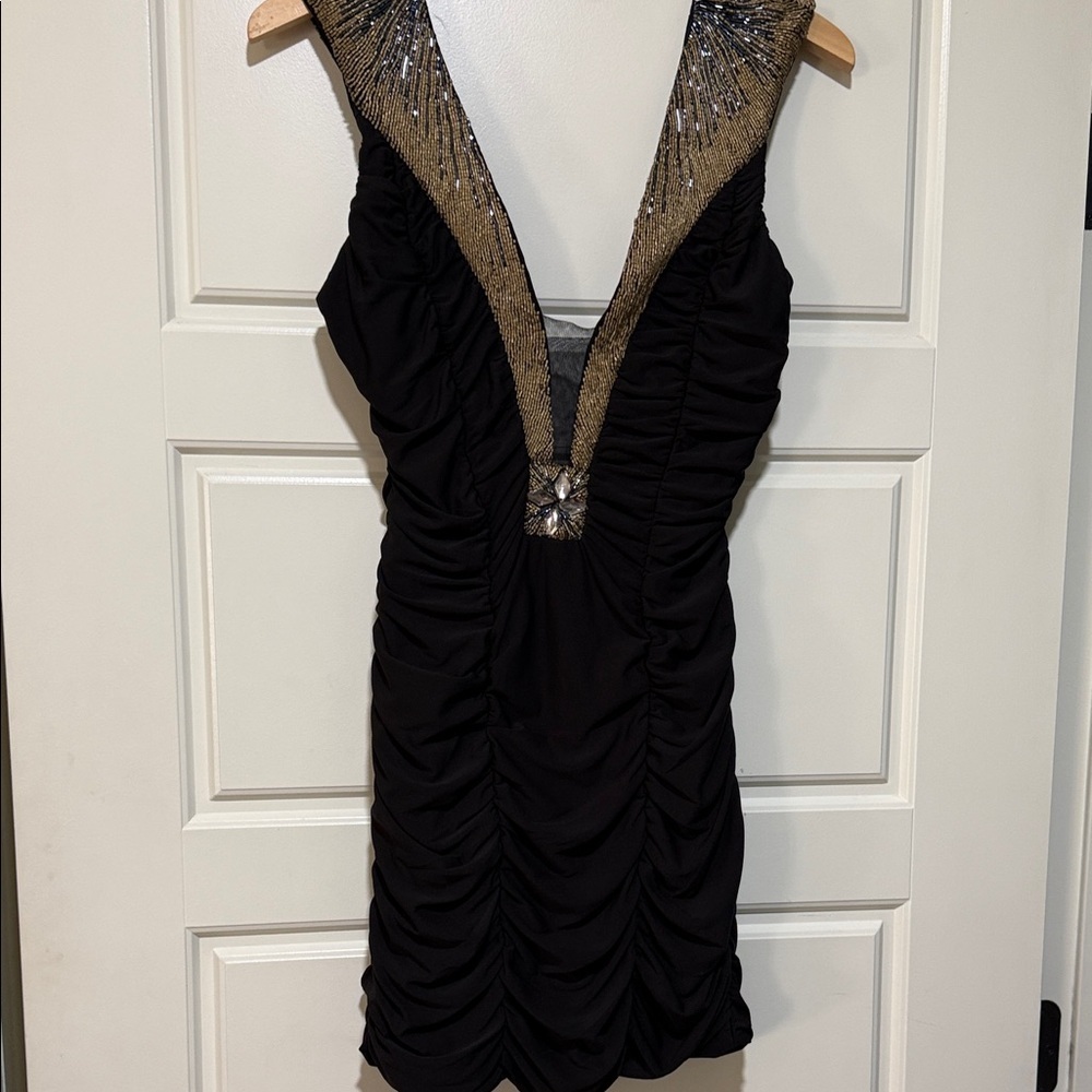 Caribbean Queen Black Dress with Gold Accents - Picture 7 of 9
